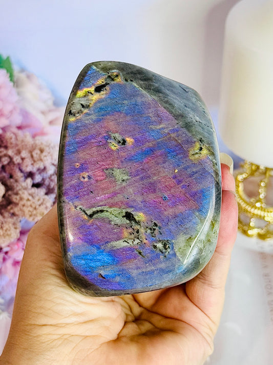 Incredible 511gram Polished Labradorite Freeform with Amazing Flash