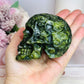 Green Jade Filigree Carved Skull 9cm