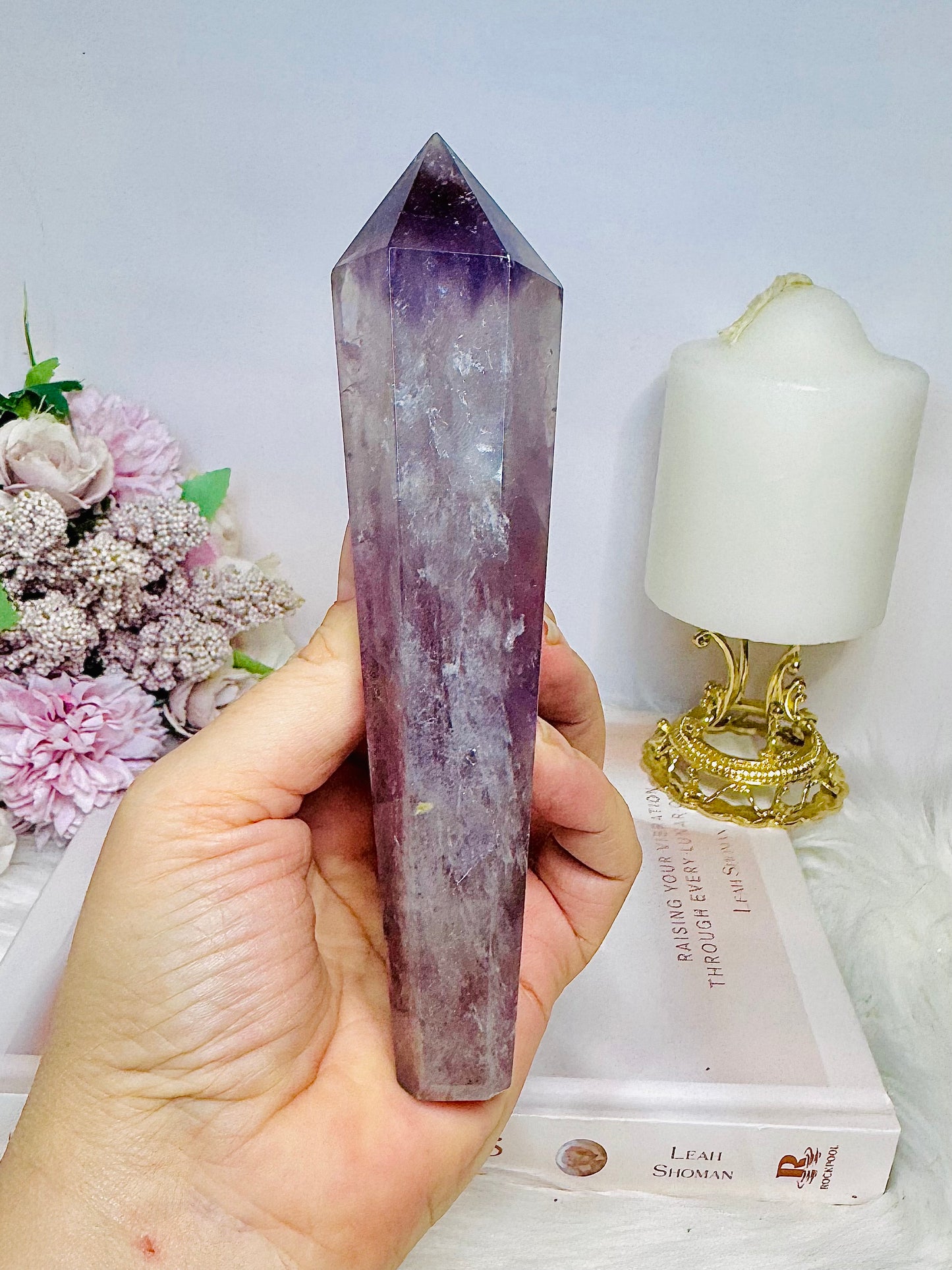 Amethyst Wand | Tower on Stand 25cm (inc stand)