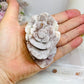 Flower Agate Carved Rose on Stand 8.5cm