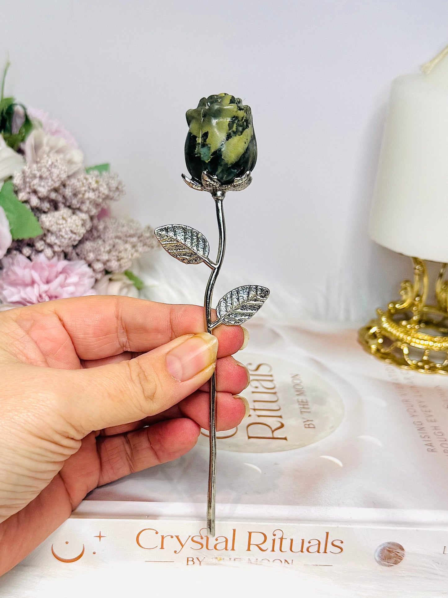 Green Jade Forever Rose 15cm