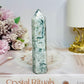 Moss Agate Tower 10.5cm