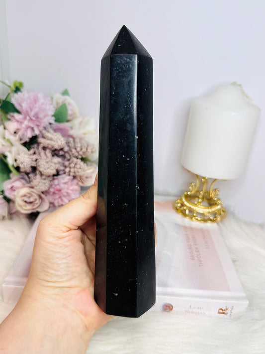 Large Black Tourmaline Chunky Tower 20cm 538g
