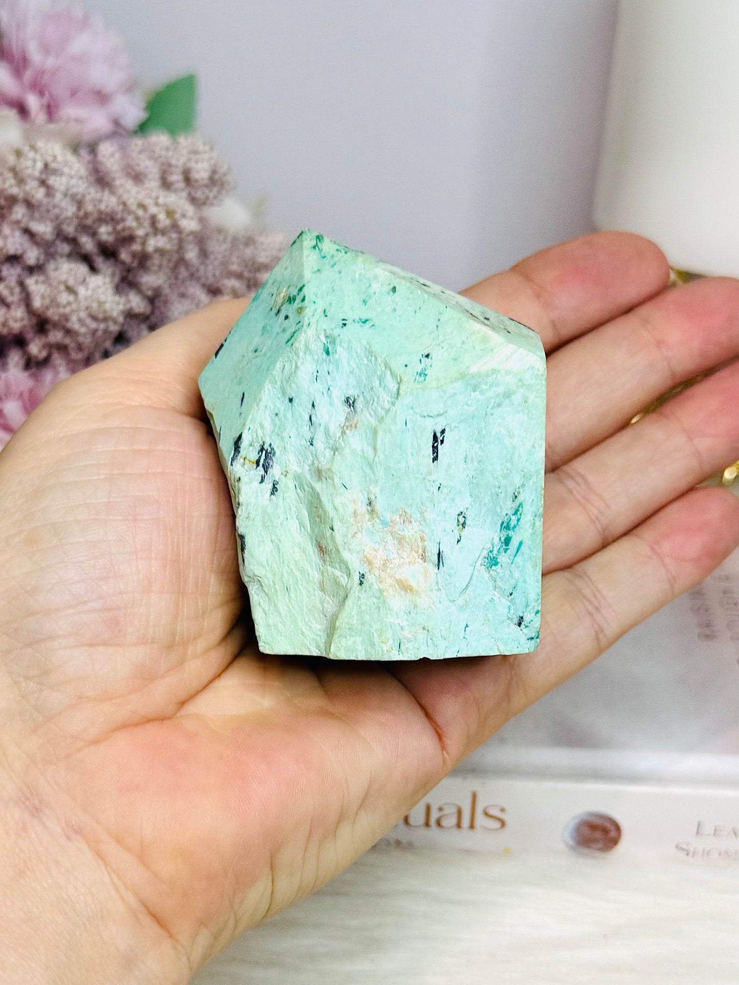 A Rare Stone ~ Chunky Natural Inca Turquoise Carved Freeform | Tower 7cm