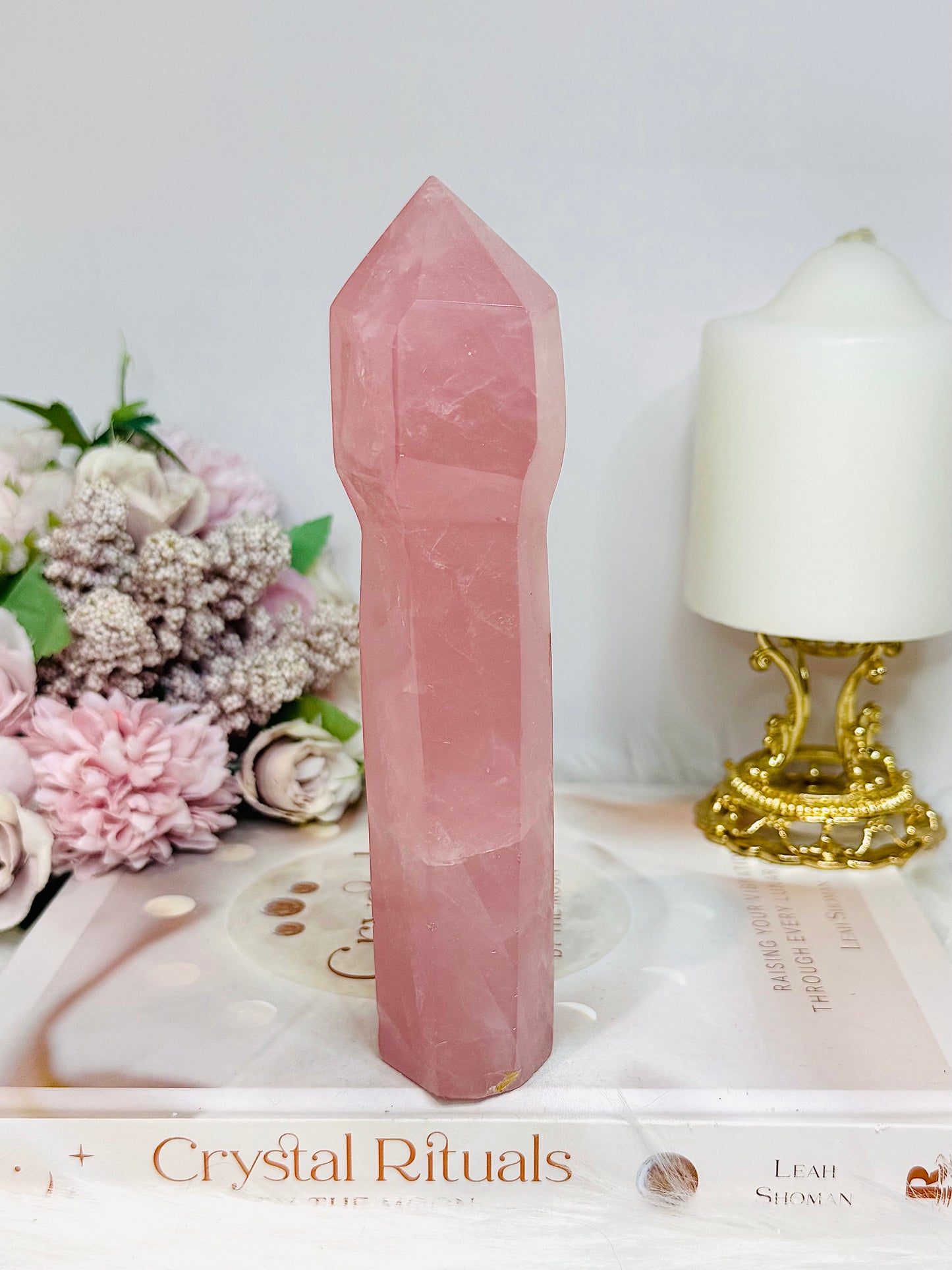 Large High Grade Dark Pink Rose Quartz Sceptre | Tower 17.5cm