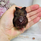Chunky Strawberry Quartz Carved Owl 6cm