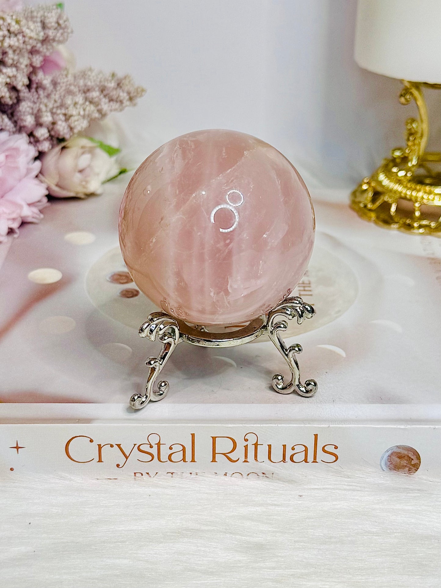 Rose Quartz Sphere On Stand 231g