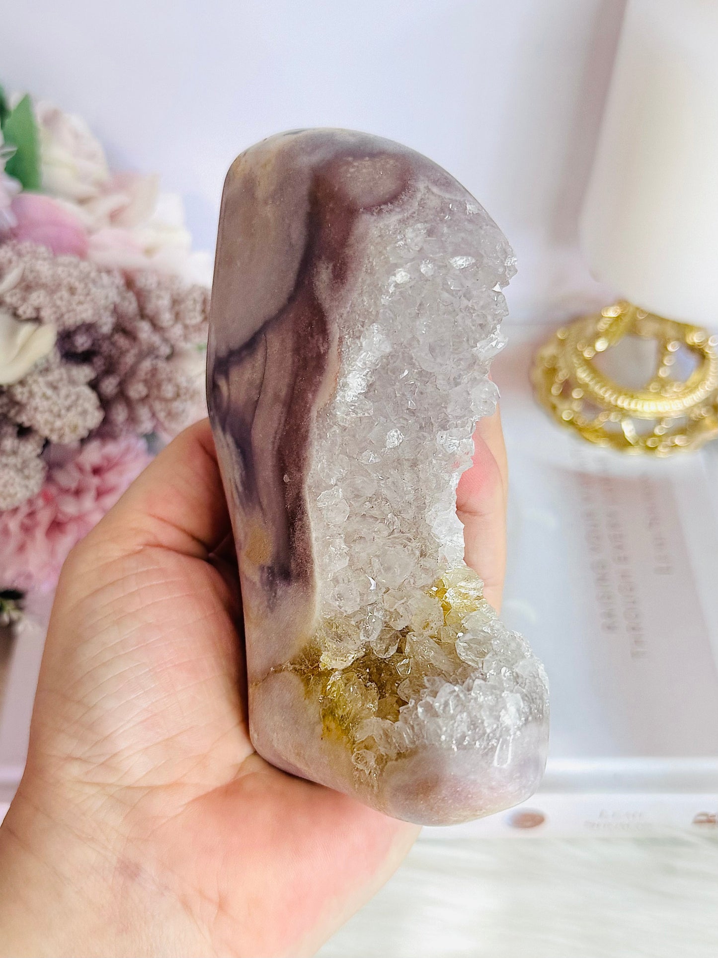 Druzy Pink Amethyst Chunky Freeform 13cm 446grams