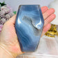 Druzy Agate Carved Coffin 12.5cm On Stand