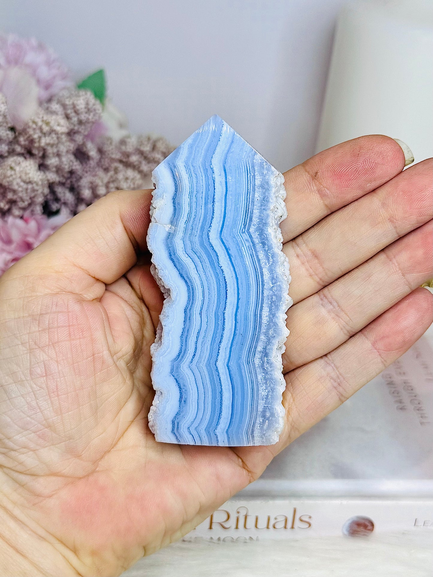 High Grade Blue Lace Agate Tower | Freeform 9cm
