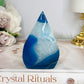 Blue (Dyed) Druzy Agate Flame | Freeform 7.5cm