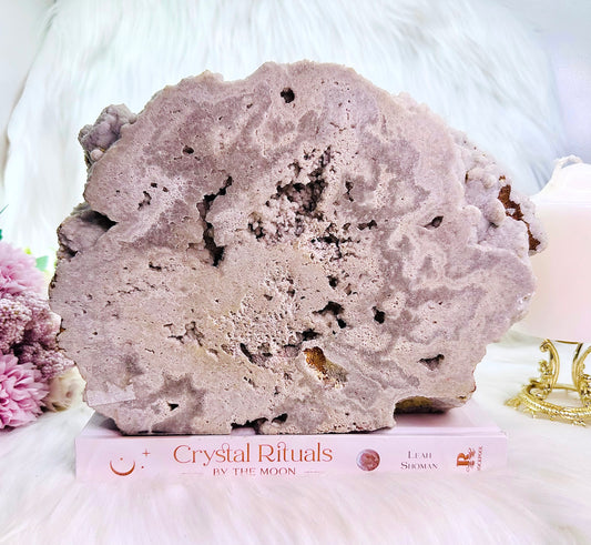 ⚜️ SALE ⚜️Gorgeous Large 3.4KG Druzy Pink Amethyst Slab From Brazil