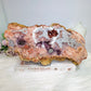 High Grade Pink Amethyst Druzy Slab on Stand 1.2KG 27.5cm