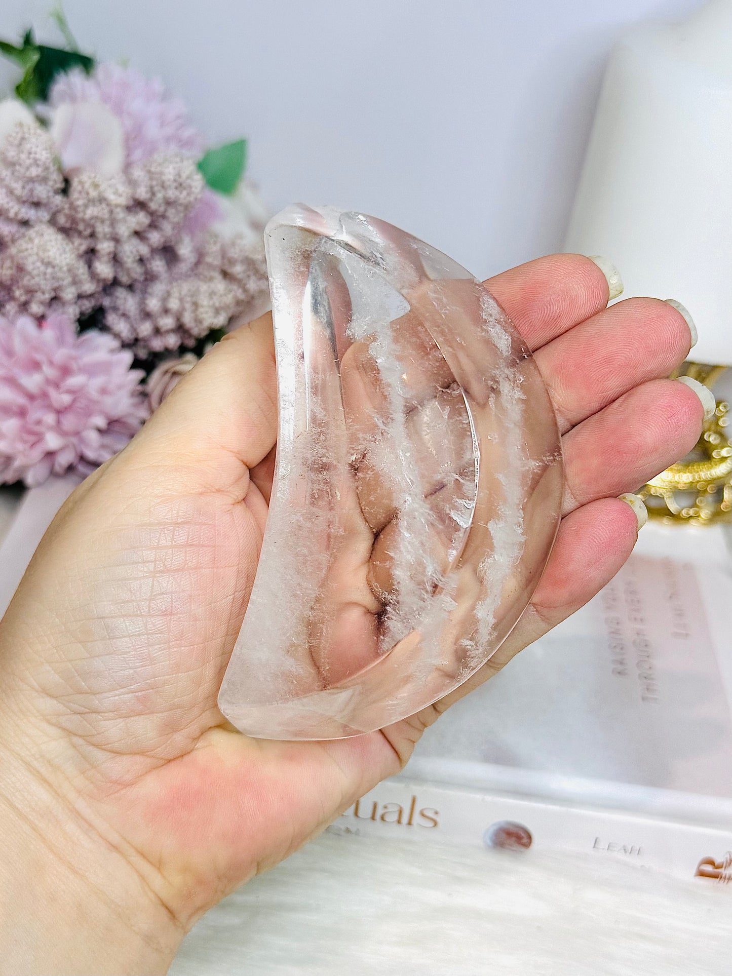Clear Quartz Chunky Moon Bowl 10cm 205g