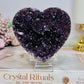 Large High Grade Amethyst Cluster Heart on Stand 328g