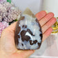 Green Chunky Flower Agate Carved Flame | Freeform 251grams 10cm