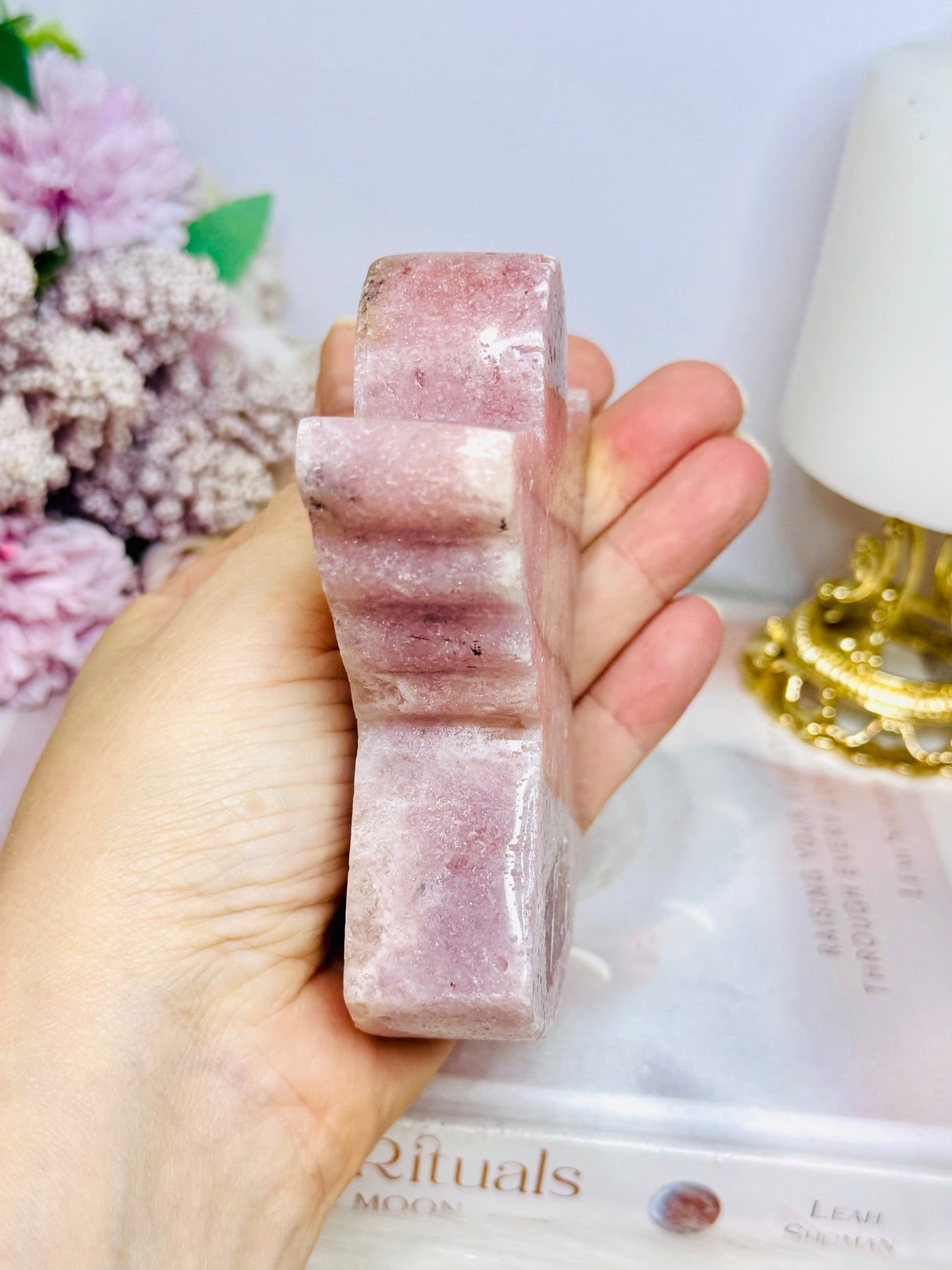 Chunky Pink Amethyst Carved Angel 10cm 341g