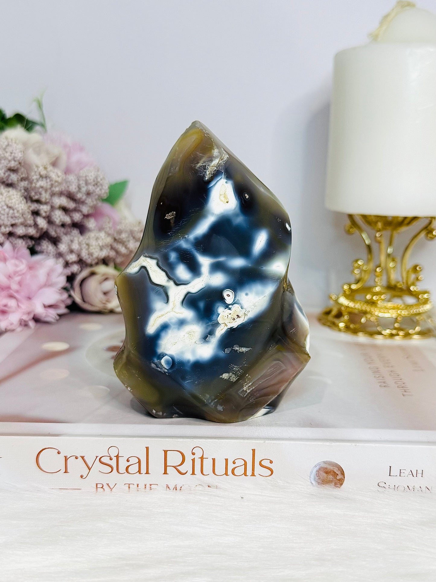 Large Orca Agate Flame 10cm