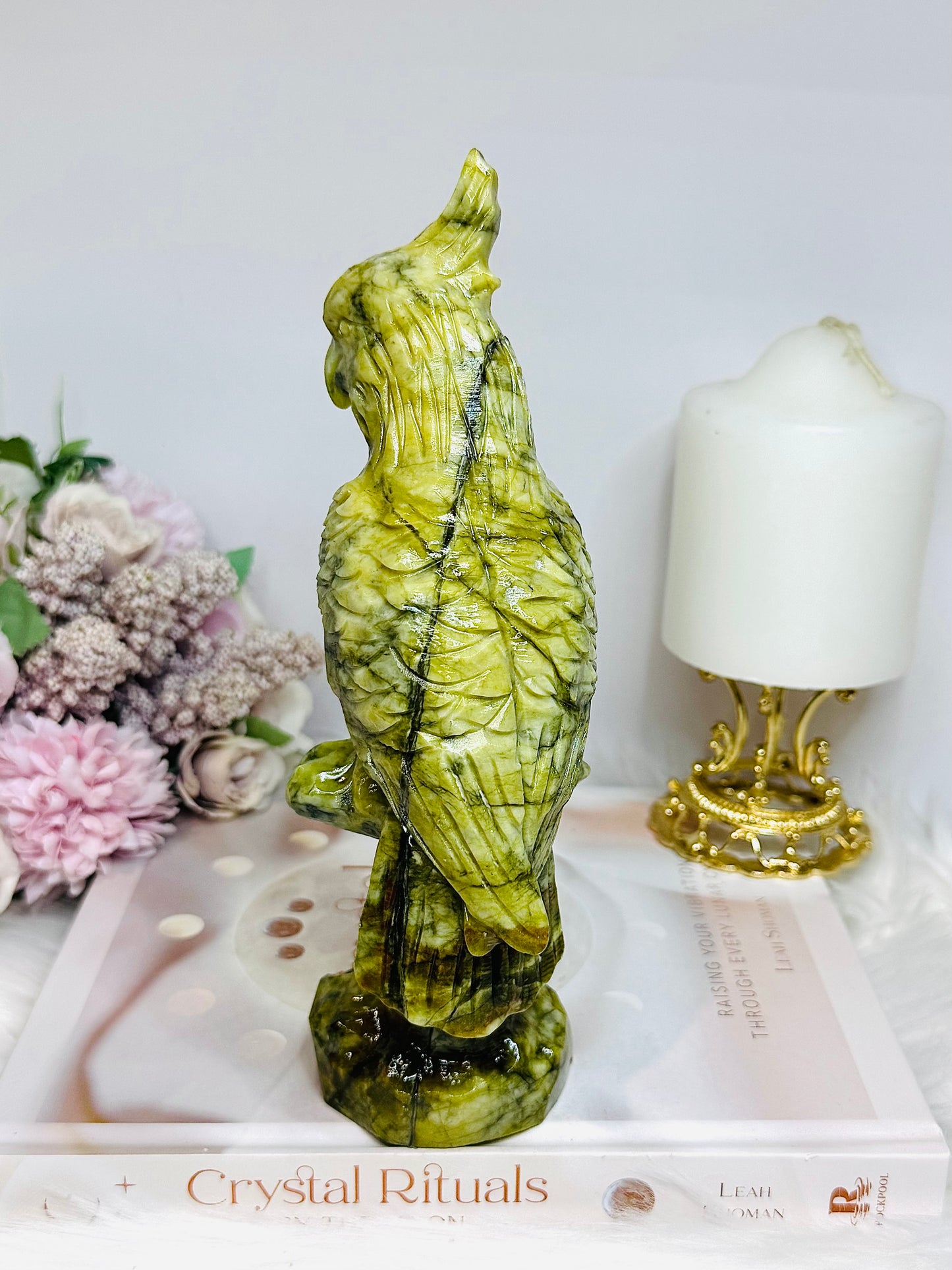 Large Chunky Jade Carved Parrot (Bird) 20.5cm 820g
