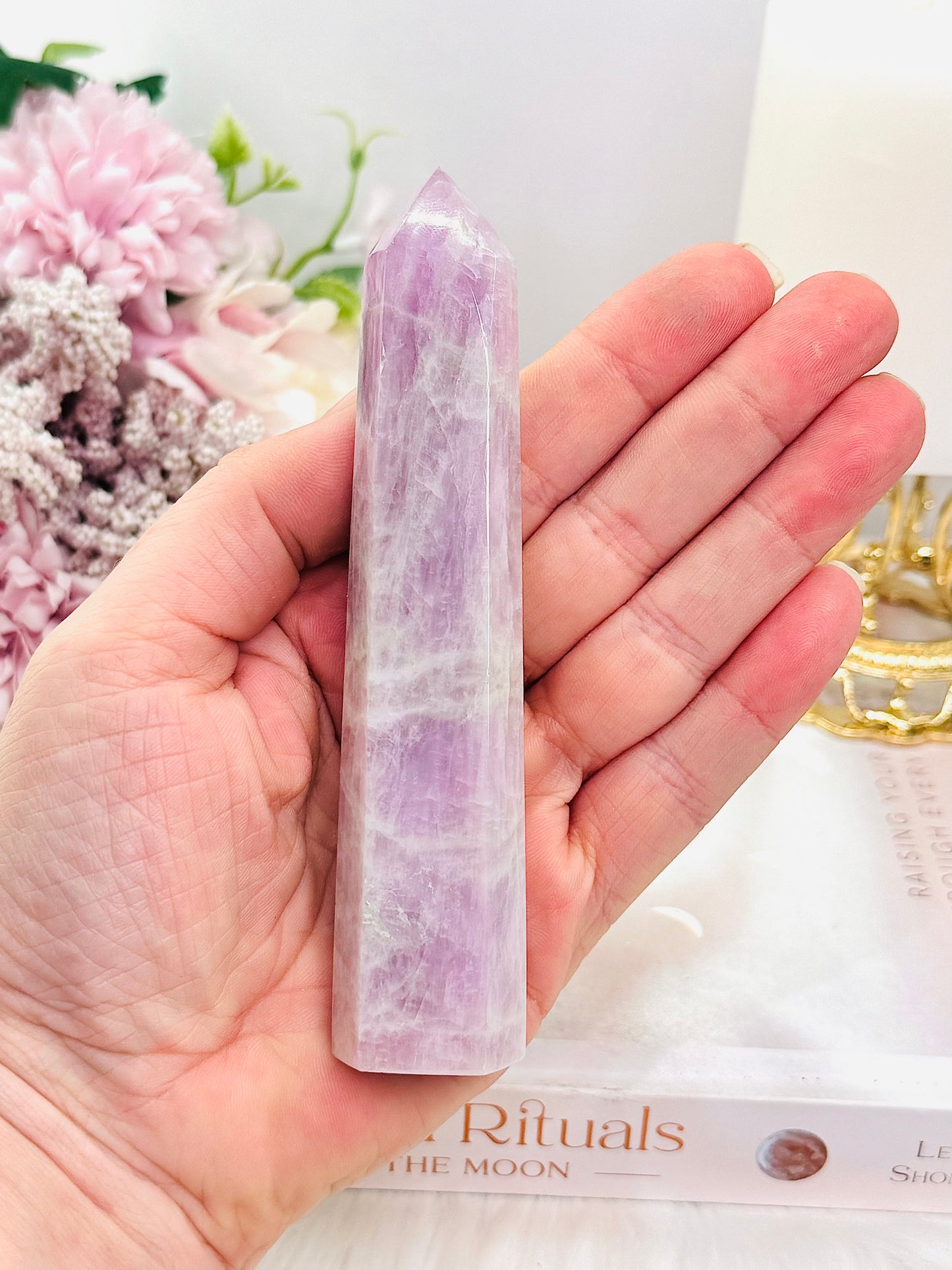 Stunning Tall 12.5cm Natural Kunzite Tower