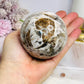 Large Chevron Amethyst Sphere on Stand 502g