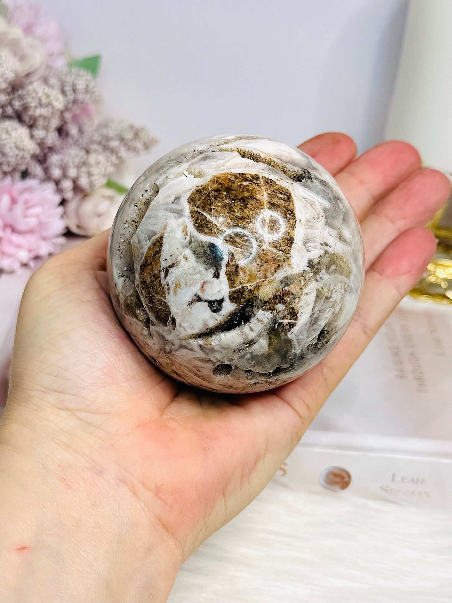 Large Chevron Amethyst Sphere on Stand 502g