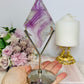 Purple Fluorite Carved Diamond On Stand 17cm