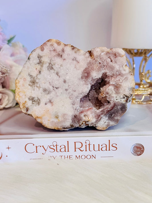 Chunky 10cm Thick Druzy Pink Amethyst Slab From Brazil