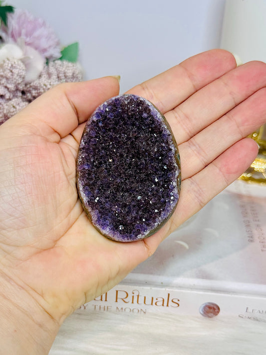 High Grade Amethyst Cluster Palm Stone