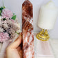 Large Red Fire Quartz Tower 20.5cm with Rainbows