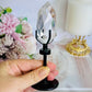 Classy & Fabulous High Grade Clear Quartz Faceted Diamond on Stand 14cm Tall