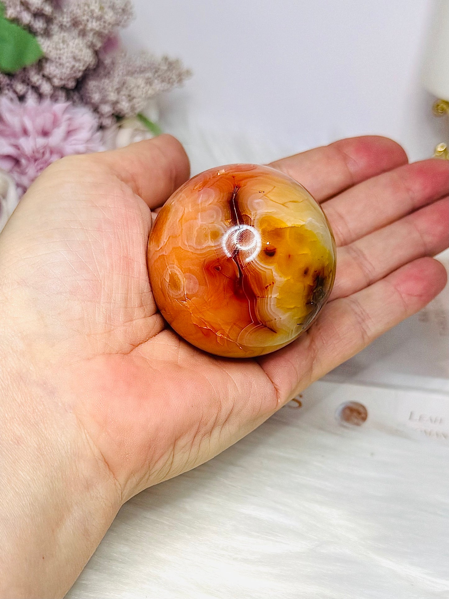 Carnelian Sphere on Stand 174g