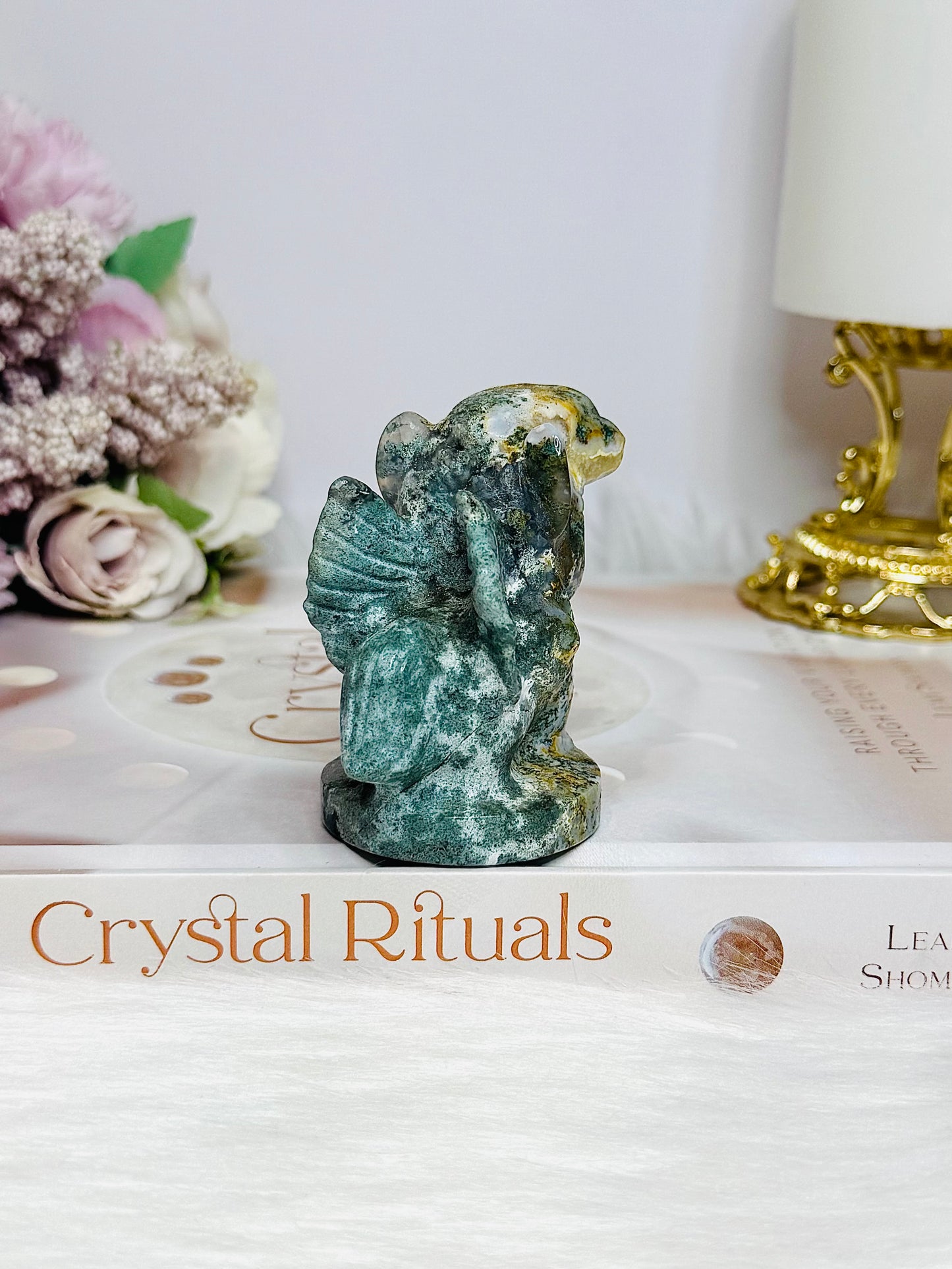 Moss Agate Mythical Creature 6.5cm