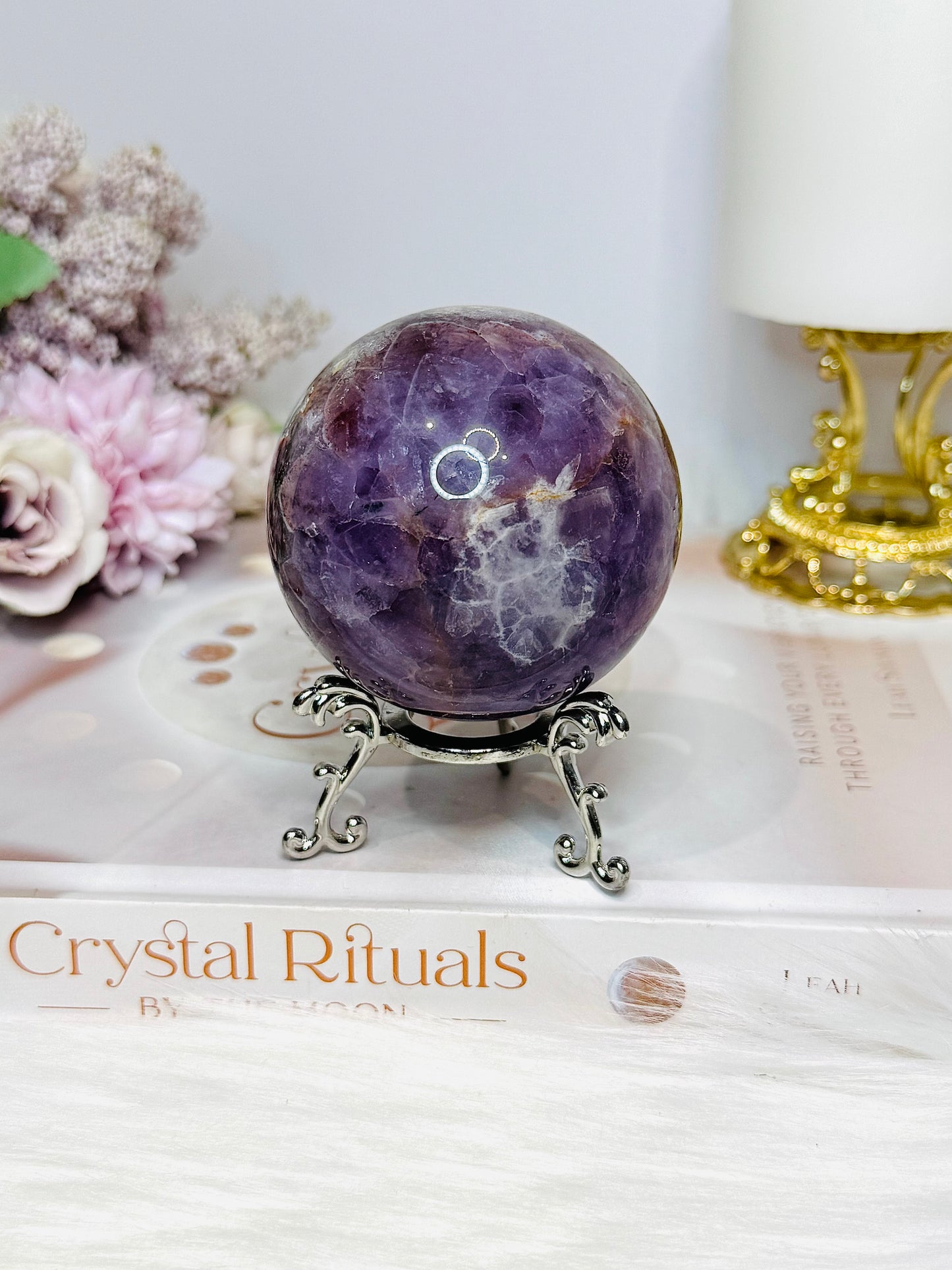 Large Crazy Lace Agate Sphere on Stand 378g