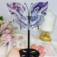 Large Rainbow Fluorite Butterfly Wings On Stand 19cm