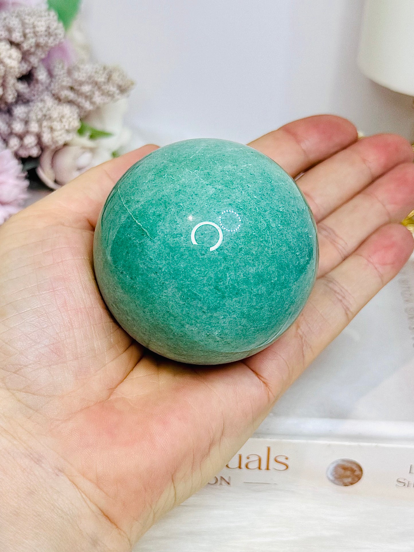 Large Green Aventurine Sphere On Stand 302g