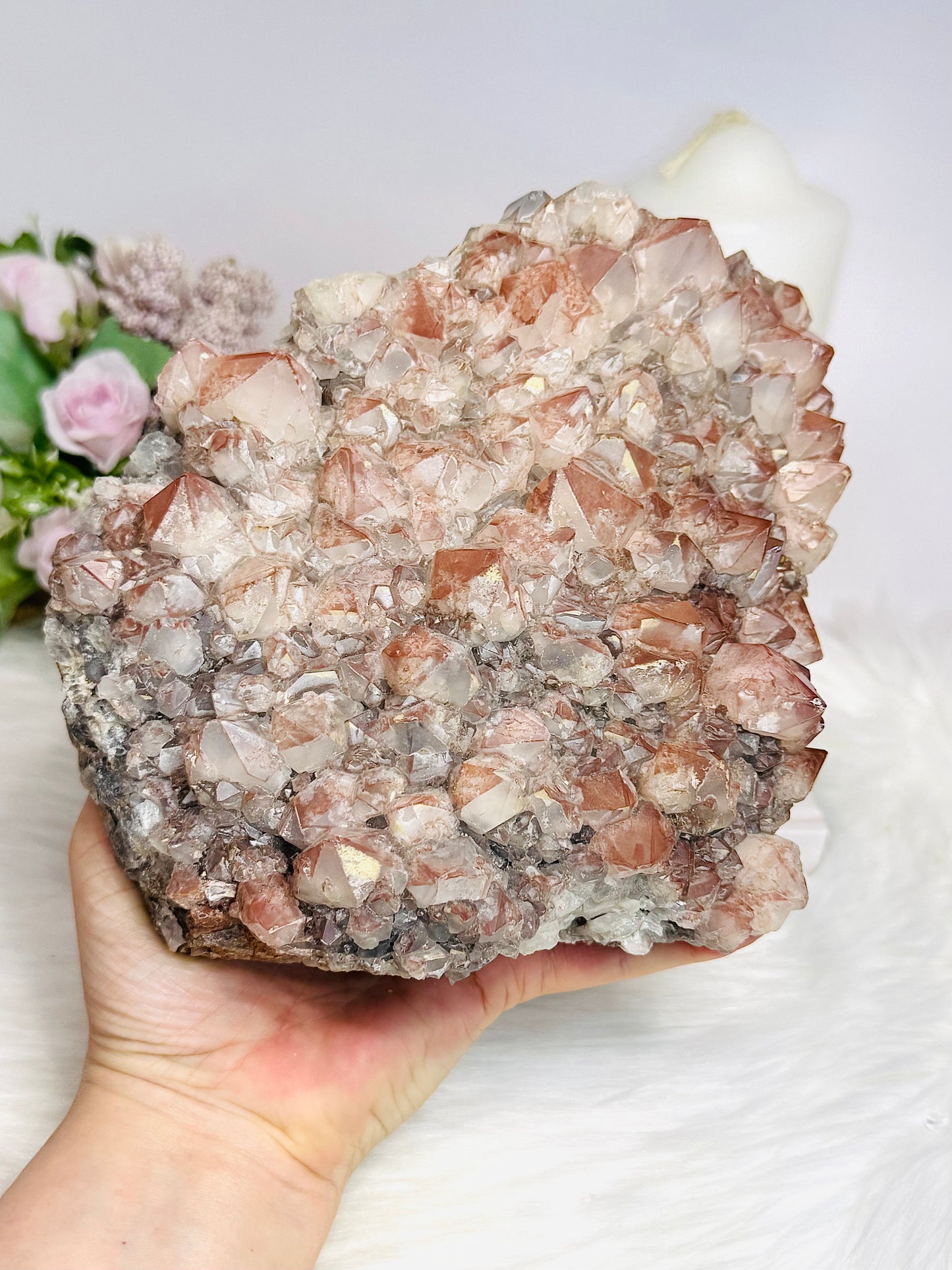 Huge Natural Pink Lithium Cluster From Minas Gerais Brazil 1.77KG 16cm