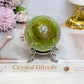 Green Calcite Sphere on Stand 338g