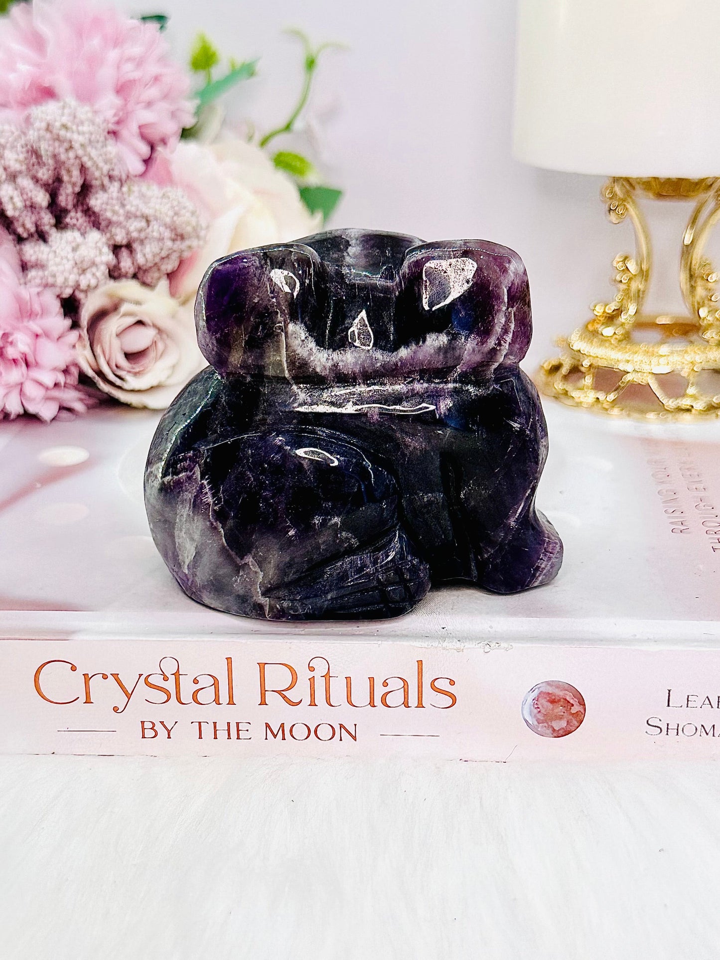 Large Chunky 425gram Dream | Chevron Amethyst Koala Carving