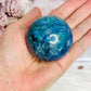 Stunning Natural High Grade Chrysocolla Carved Sphere on Stand 238grams