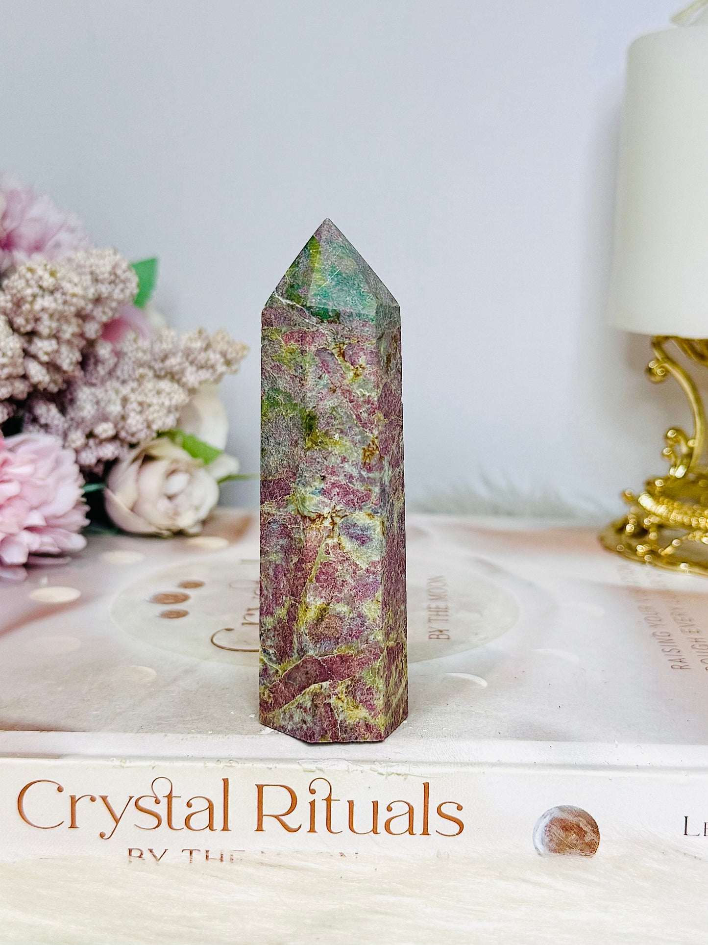 Rare Ruby In Blue Apatite Tower (UV Reactive) 9.5cm