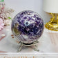 Natural Large Pegmatite | Unicorn Stone (Lepidolite, Pink Tourmaline, Smoky Quartz and Cleavelandite) Sphere on Stand 661g