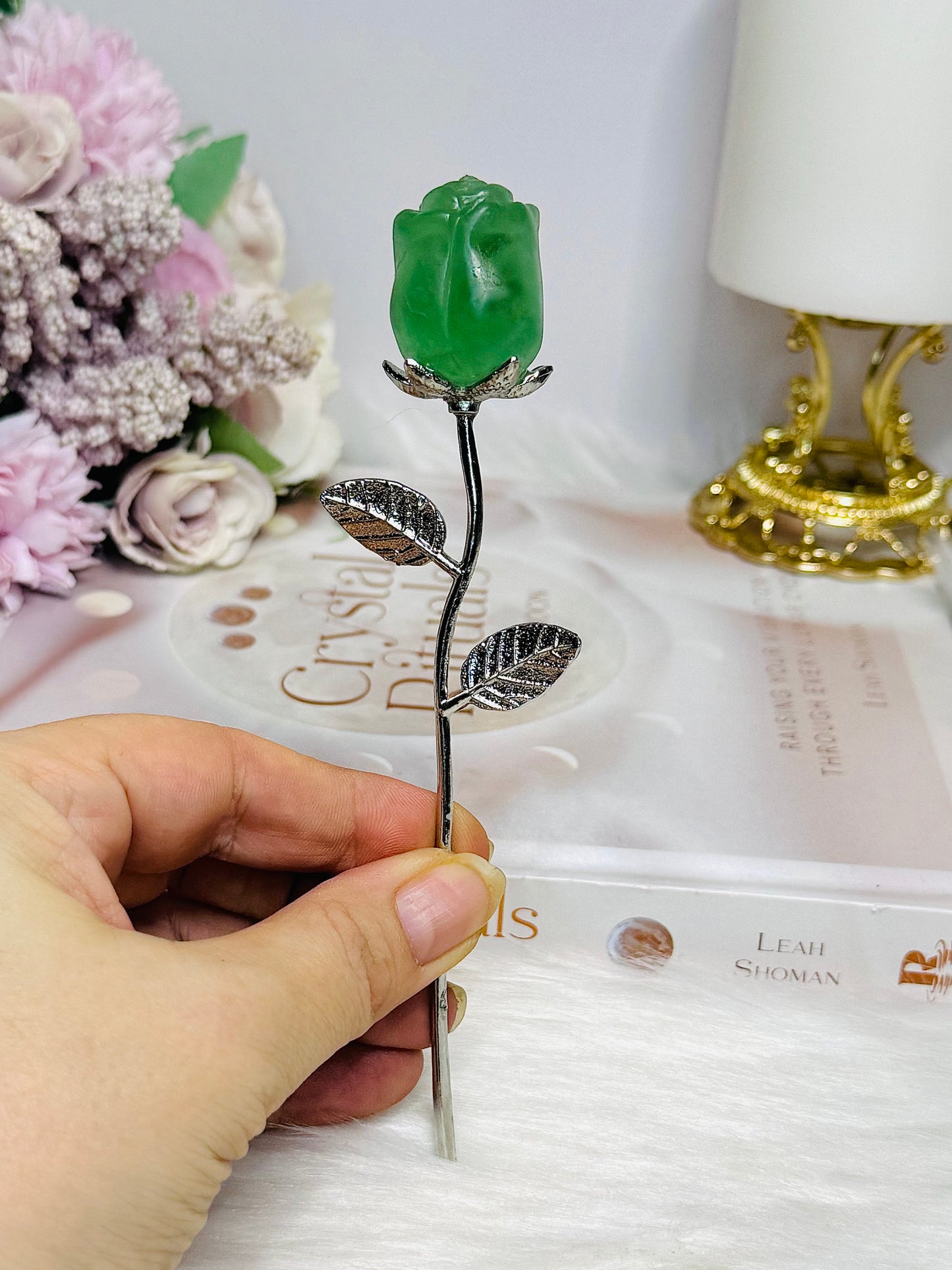 Green Fluorite Forever Rose 15cm