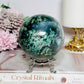 Large Moss Agate Druzy Sphere on Stand 756g