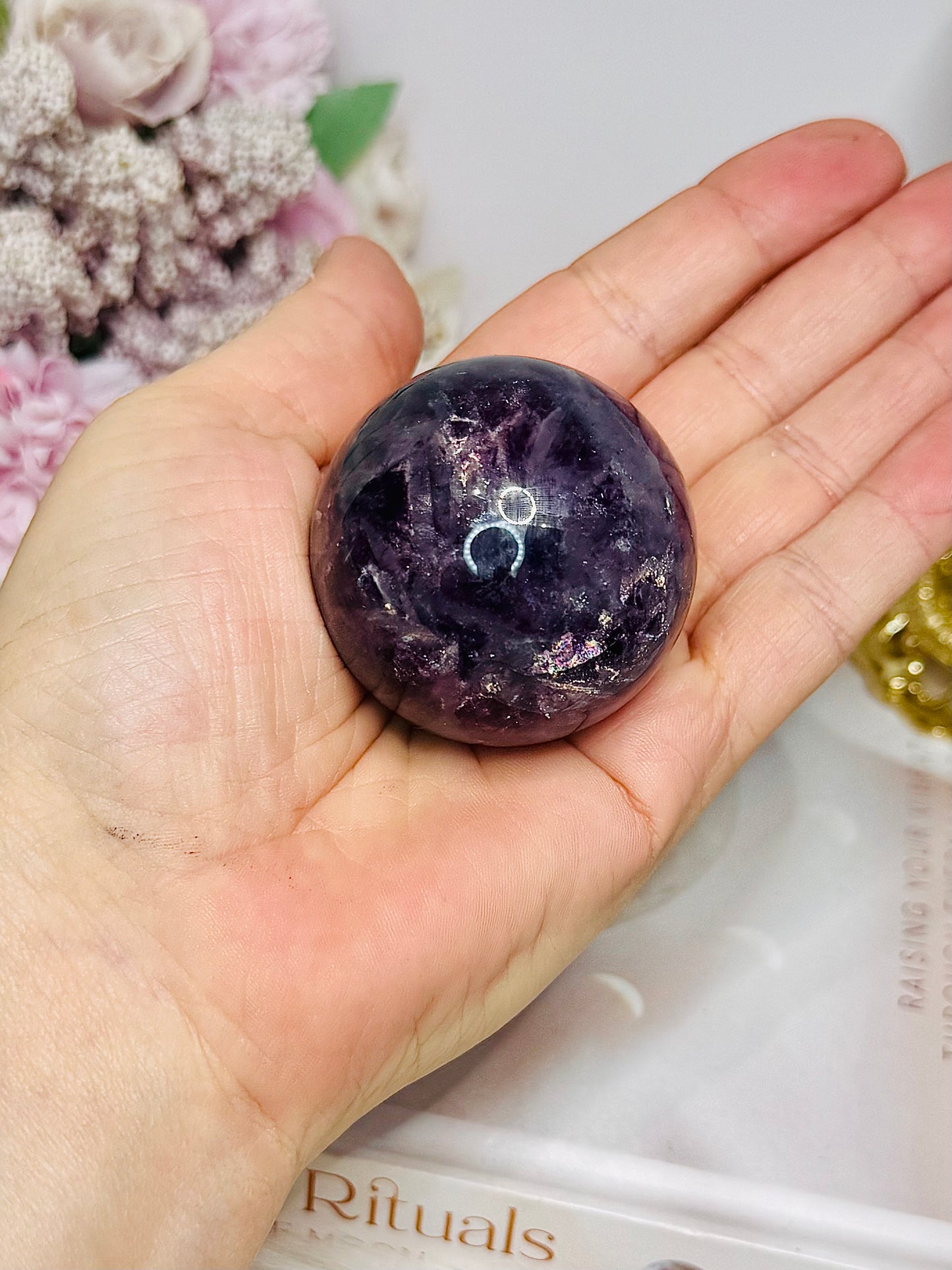 High Grade Purple Fluorite Sphere on Stand 163g