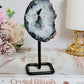 Perfect 14cm Natural Druzy Agate Geode on Stand