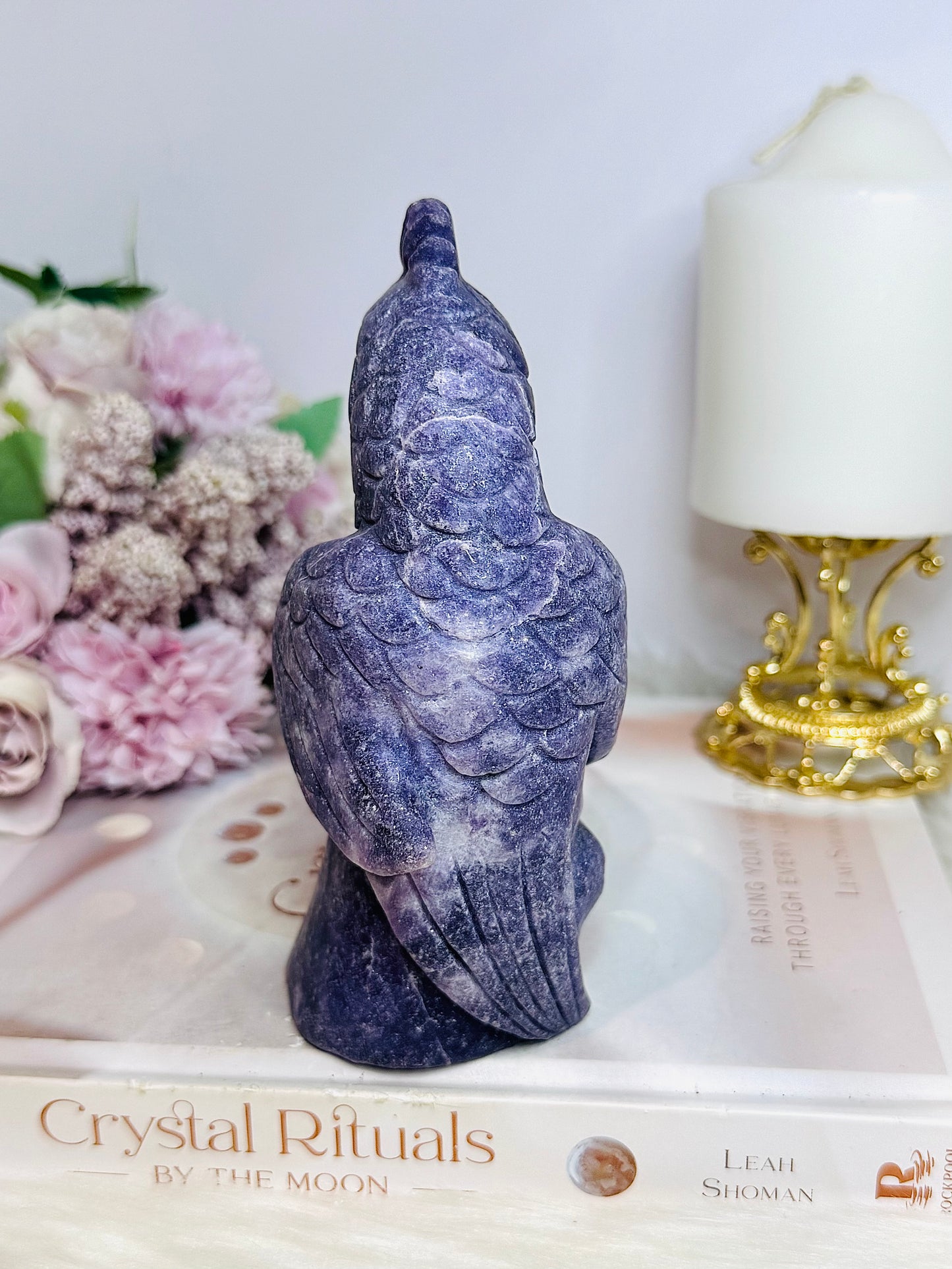 Lepidolite Carved Parrot | Bird Large 14cm 588g