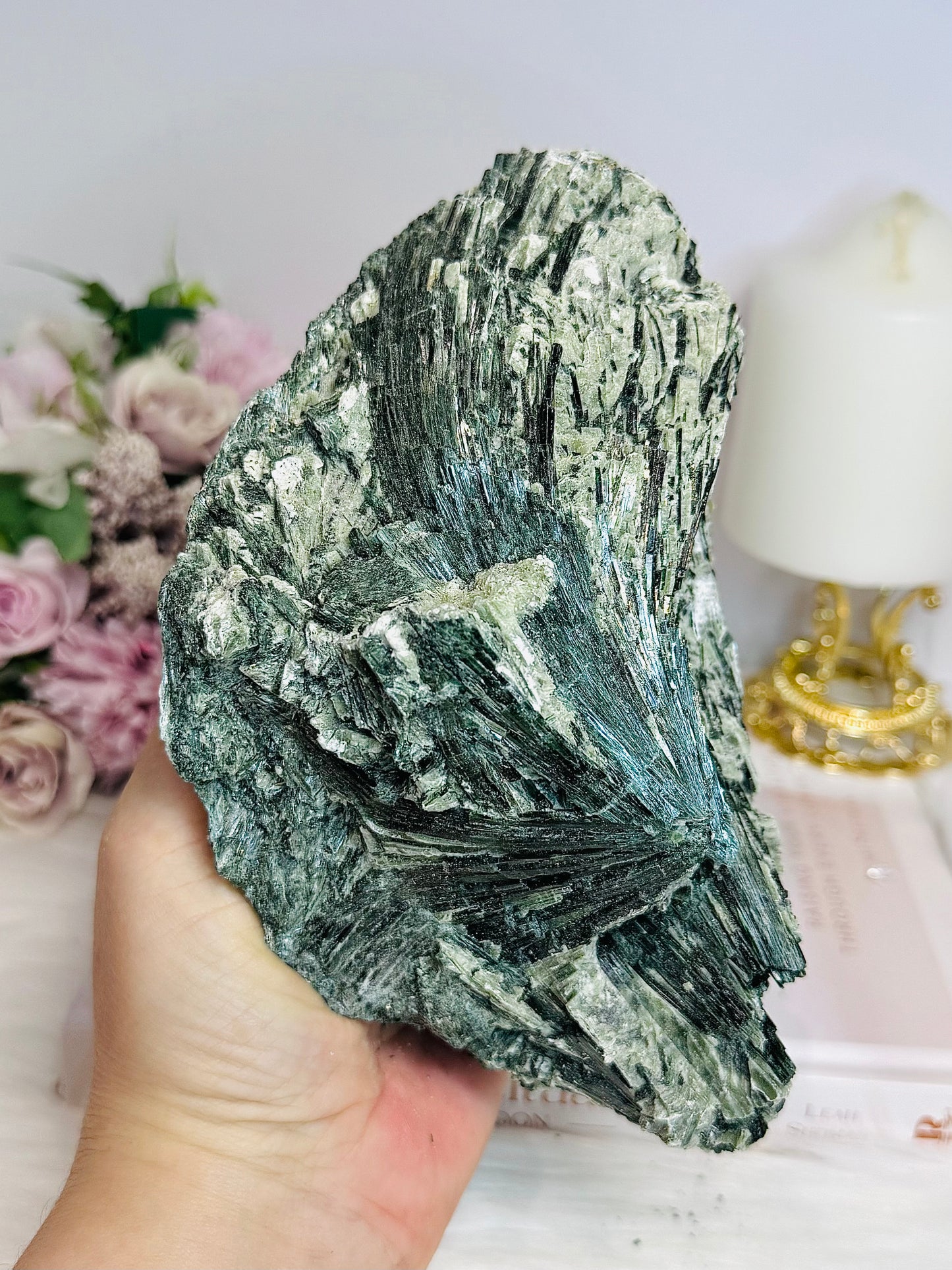 Huge Natural Green Tourmaline Specimen 17.5cm 1.3KG