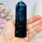 High Grade Rainbow Fluorite Tower 10.5cm