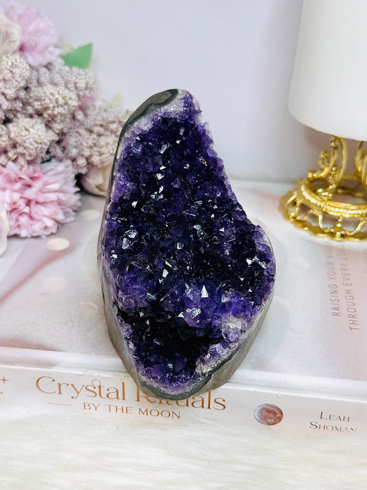 High Grade Deep Purple Amethyst Base Cut Cluster 11cm 782g